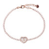 Bracciale tennis cuore rosè con lettera su smalto bianco  BTLAG/R