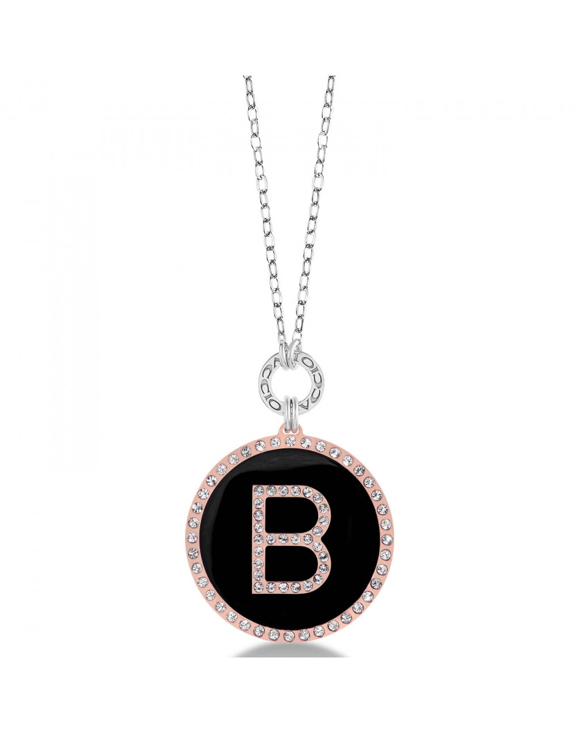 Alternative view of Collana Dvccio Con Iniziale Su Smalto Nero ZXIMCL1048/2C