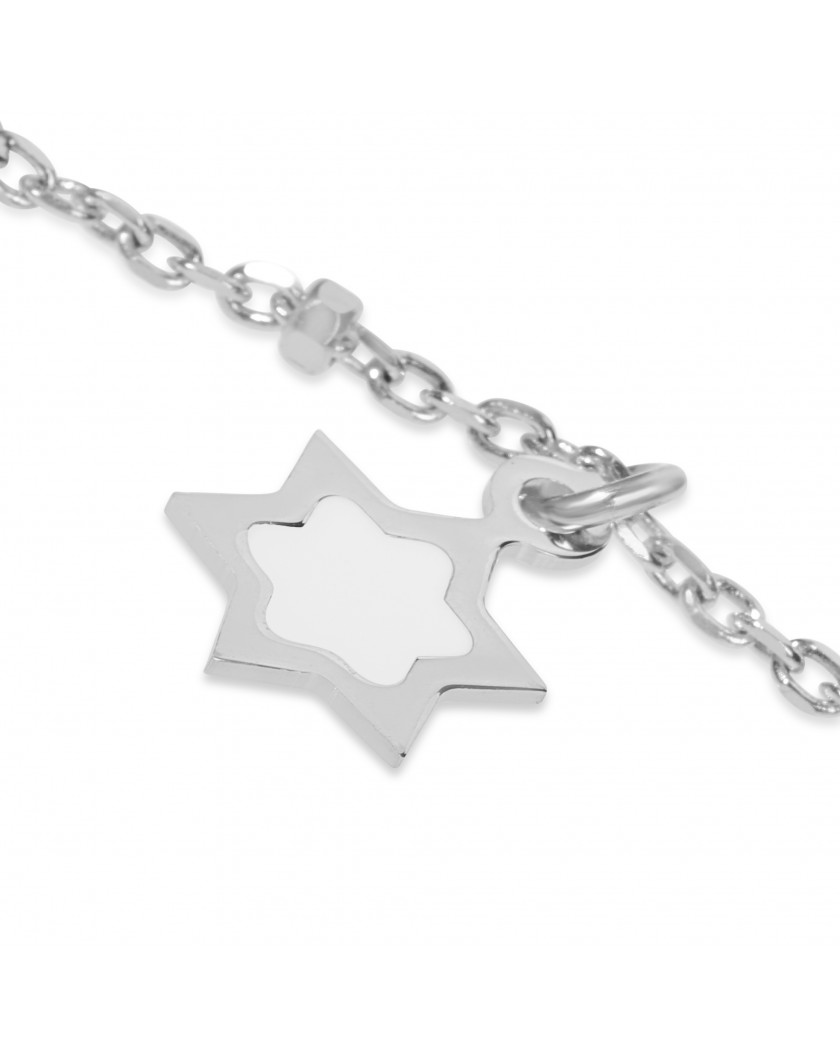 Alternative view of Bracciale Dvccio con iniziale e pendenti luna sole e stella in argento BHELWAGW