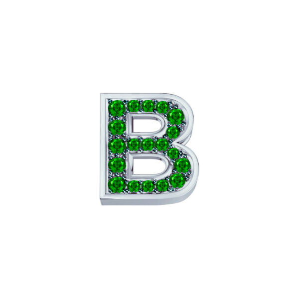 Alternative view of Elements - Lettere in oro bianco e smeraldi