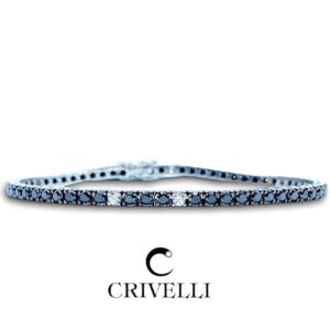 Bracciale Tennis Crivelli in Oro con Diamanti Neri e Bianchi Ct. 4.60