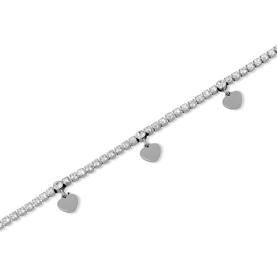 Alternative view of Bracciale Donna Tennis in Acciaio Boccadamo Scintille con Cuori