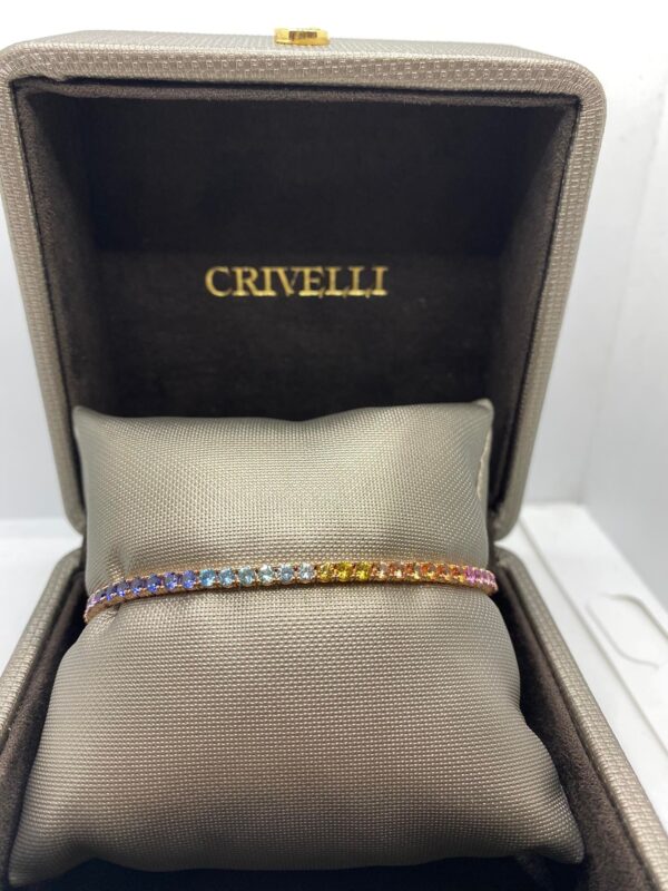 Bracciale Tennis Crivelli Rainbow con Zaffiri Idrotermali Ct 5,40 - immagine 6