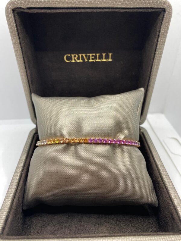 Bracciale Tennis Crivelli Rainbow con Zaffiri Idrotermali Ct 5,40 - immagine 5