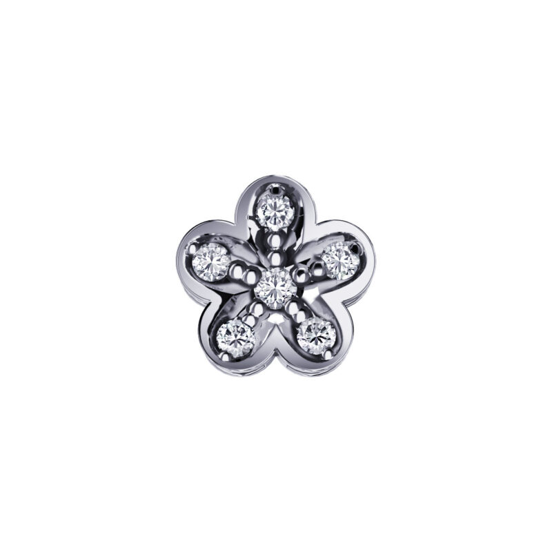 Elements - Fiore in Oro Bianco e Brillanti