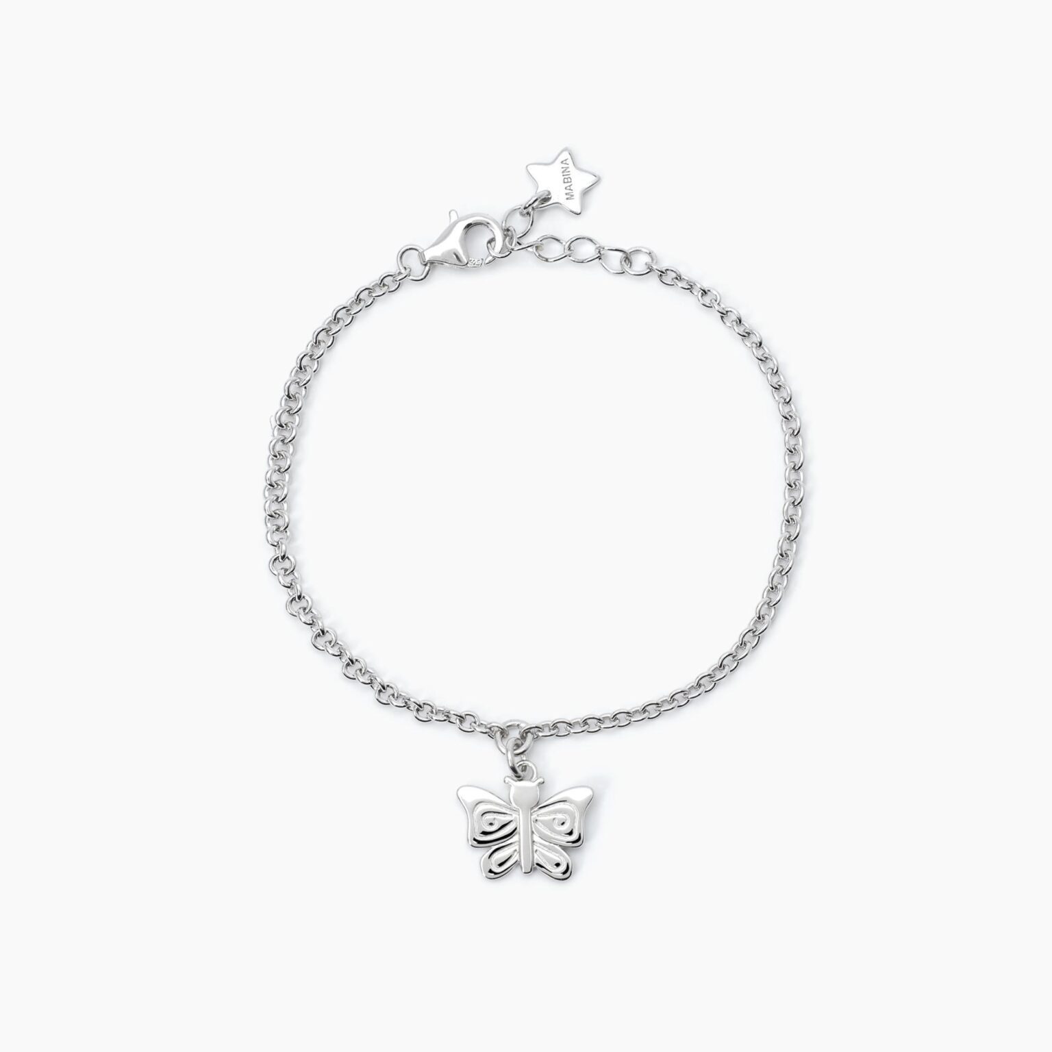 Bracciale Bambina Mabina con Farfallina in Argento