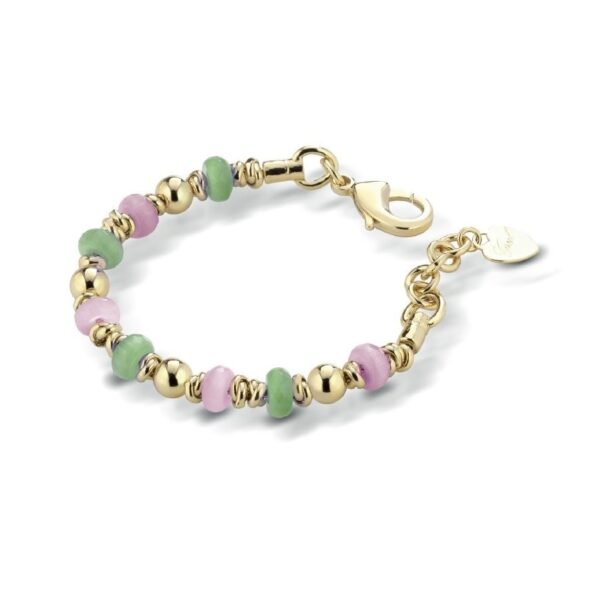 Bracciale Gisel alternato con pietre dure in Bronzo