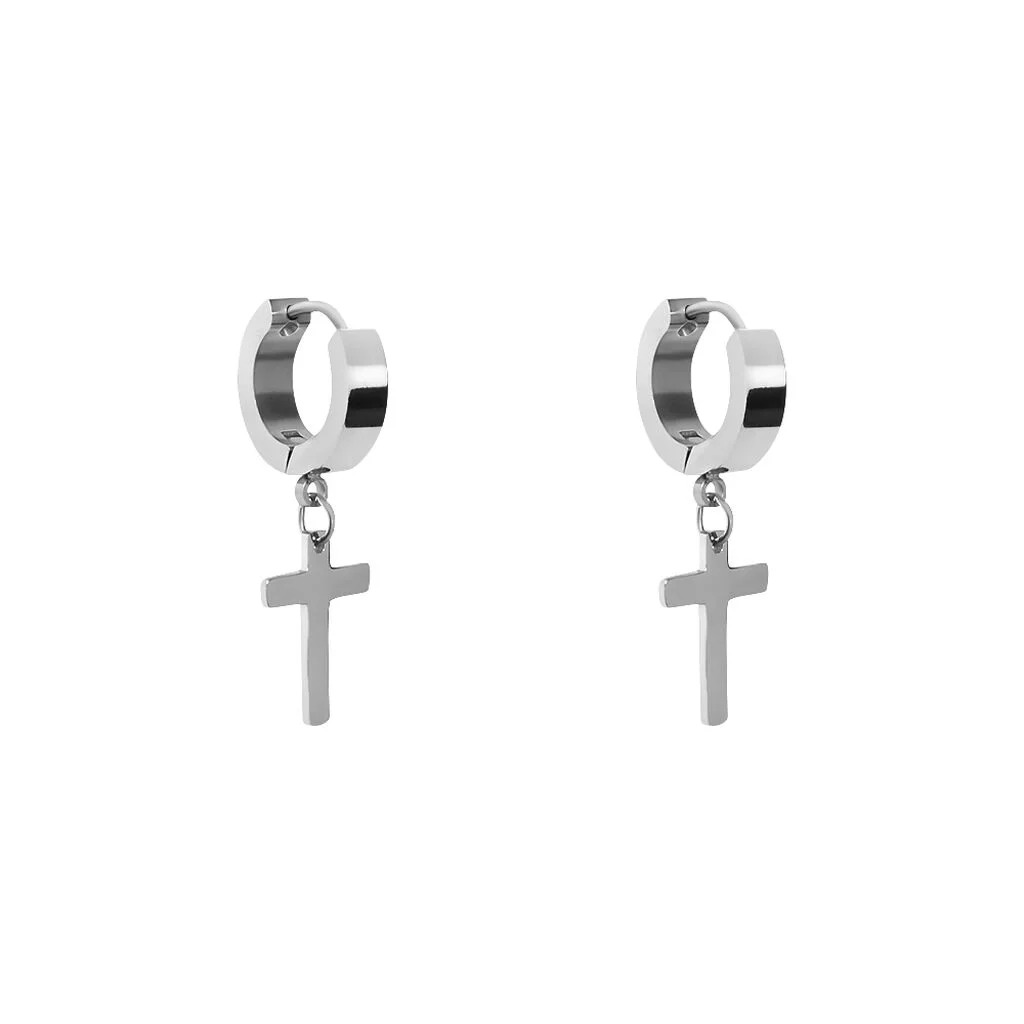 orecchini a cerchio con croce stroili