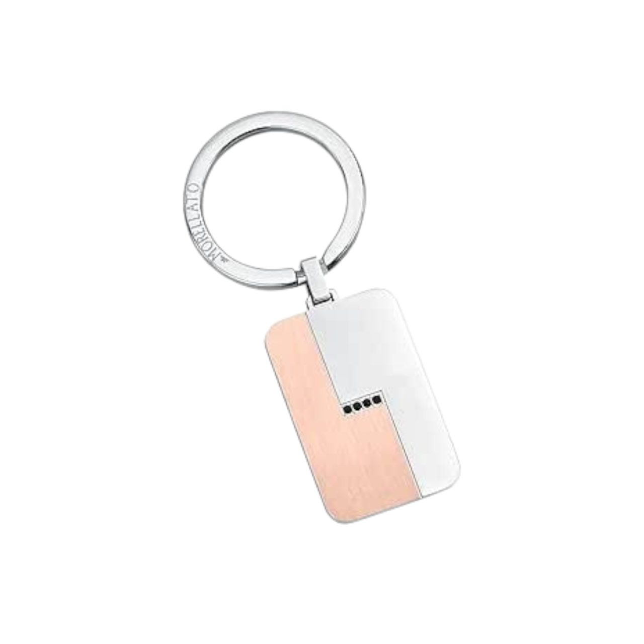portachiavi morellato in acciaio bicolore a piastra SU3079