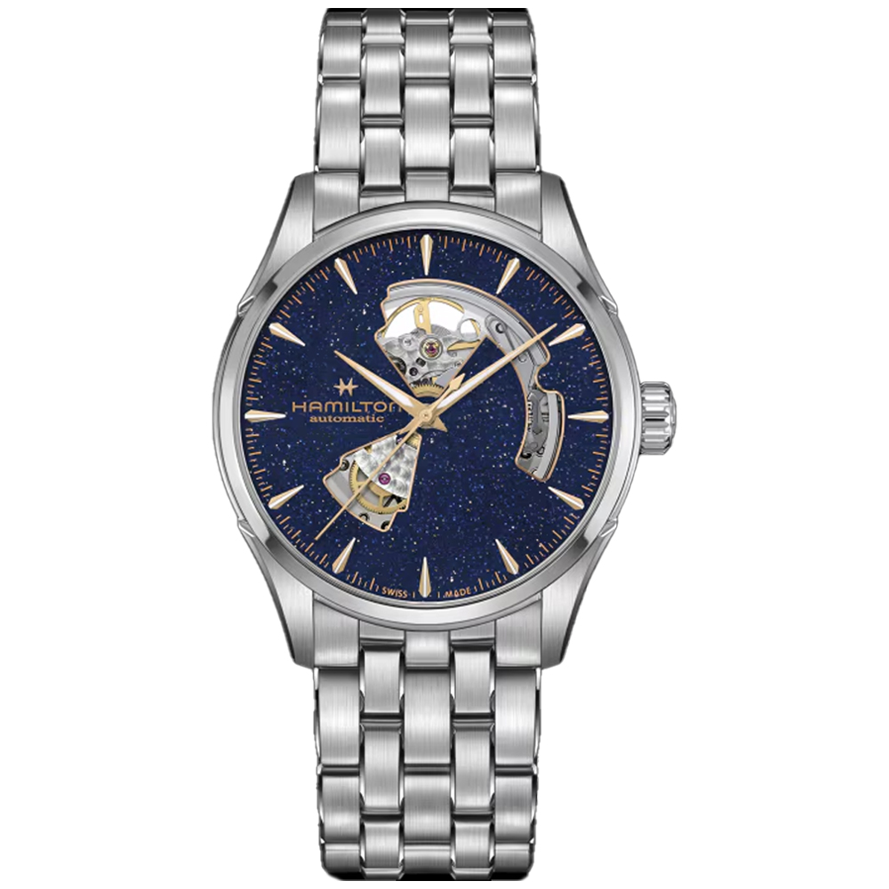 H32705140 orologio uomo hamilton jazzmaster open heart blu