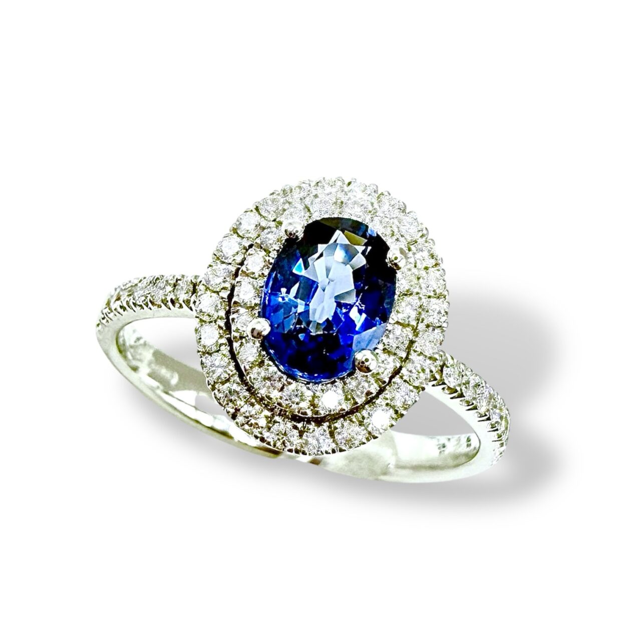 Anello Donna Crivelli con Brillanti e Zaffiro Ct. 0.91