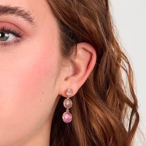 Alternative view of Orecchini Pendenti Morellato Venezia con Pietre Rosa