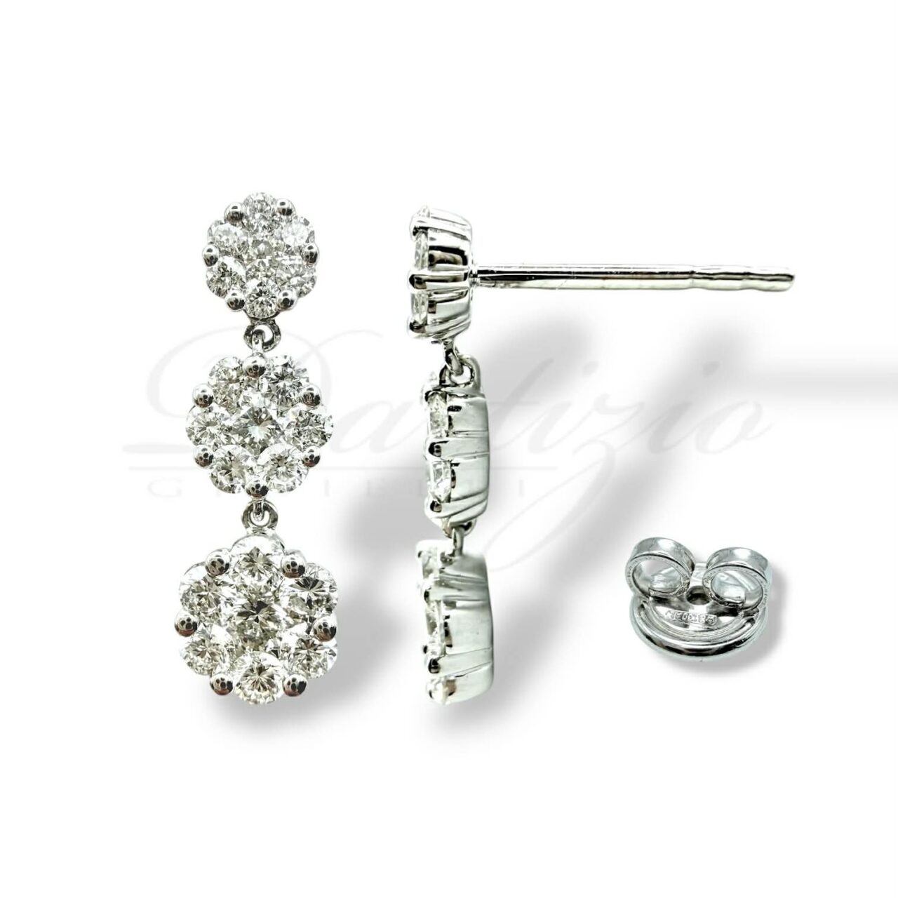 orecchini pendenti crivelli in oro e brillanti