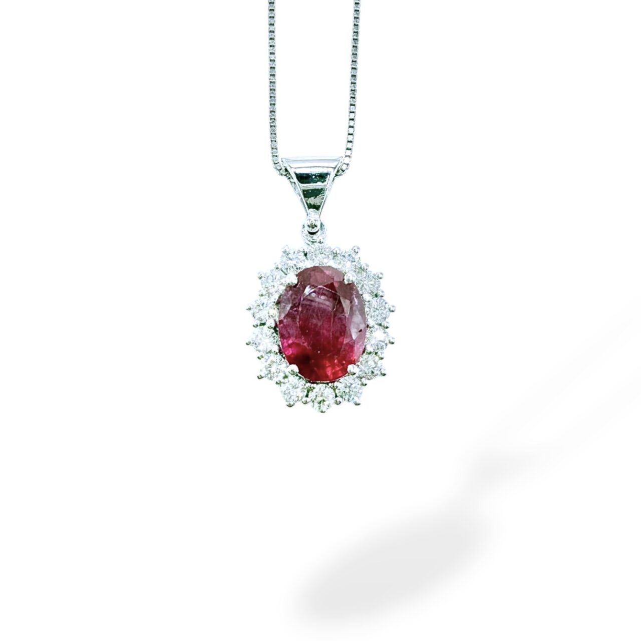 Collana Pg Gioielli con Rubino ct 1.67 e Brillanti