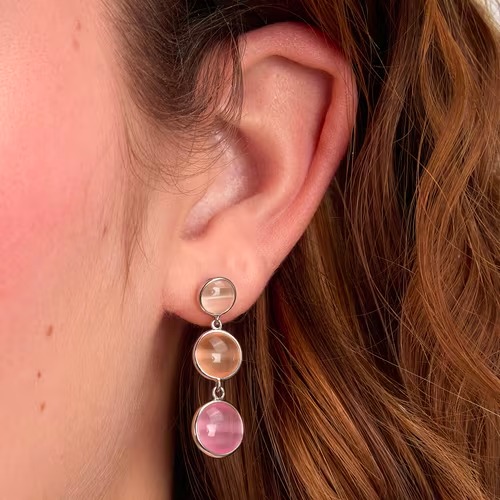 Alternative view of Orecchini Pendenti Morellato Venezia con Pietre Rosa